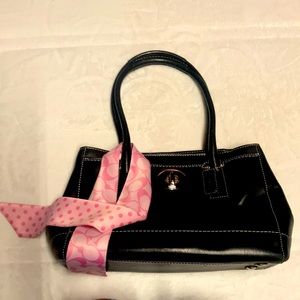 Coach black leather handbag